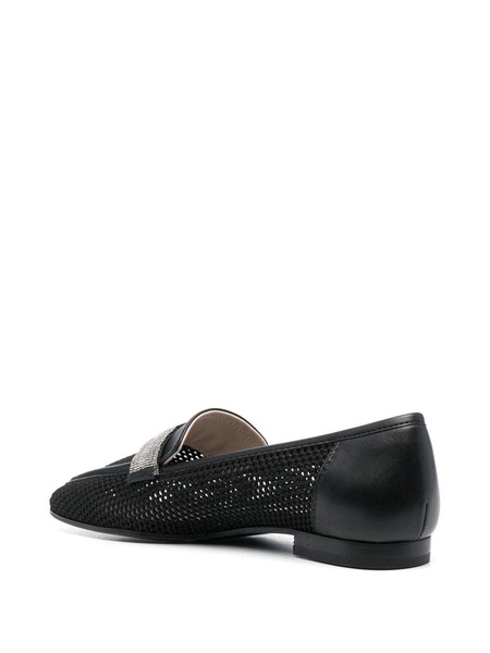 10mm mesh square-toe loafers