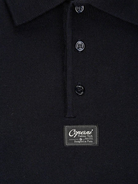 logo-appliqué knit polo shirt