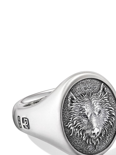 sterling silver Petrvs Wolf signet ring