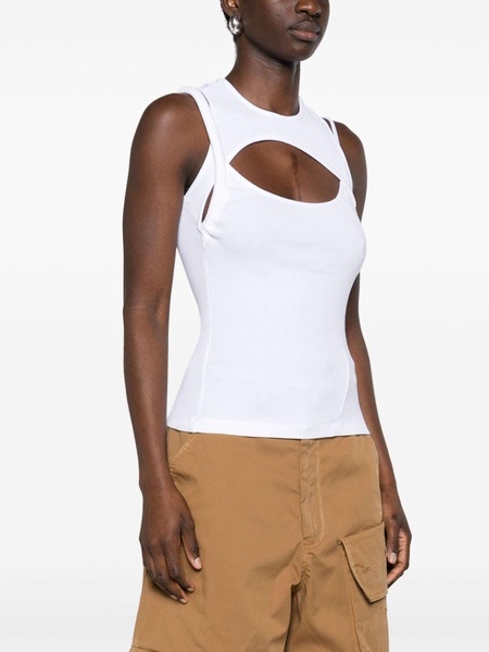 layered ribbed tank top 