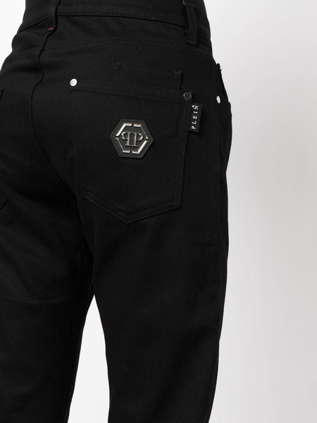 logo-patch slim-fit jeans