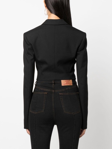 buckle-detail cropped blazer