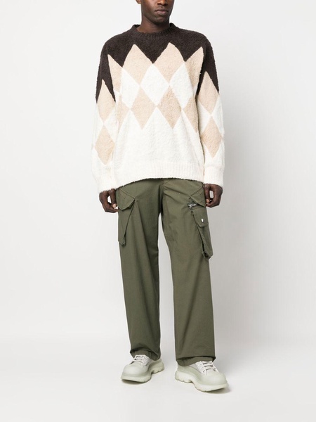 argyle-check-pattern sweatshirt