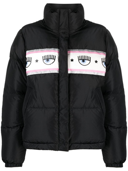 Eyelike-print padded jacket