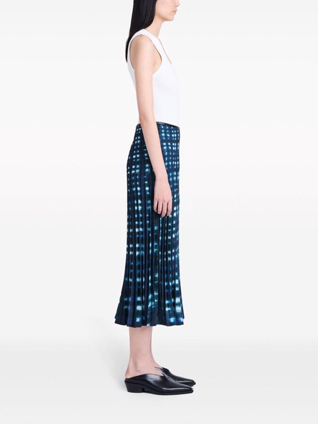 Piper tie-dye pleated midi skirt