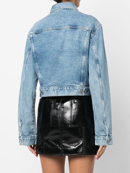 buttoned cropped denim jacket 