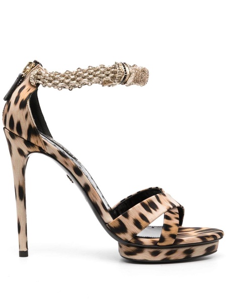 125mm leopard-print sandals