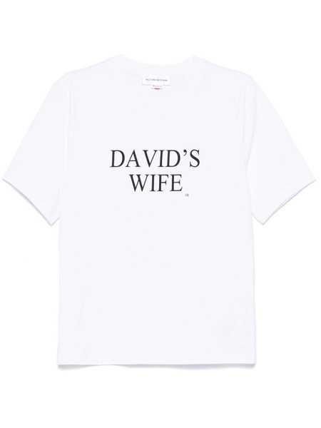 Victoria Beckham Slogan T-Shirt "David`S Wife" Clothing