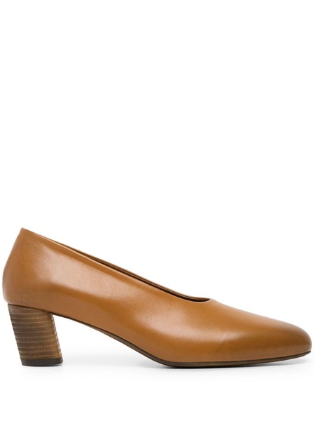 round-toe 50mm leather pumps