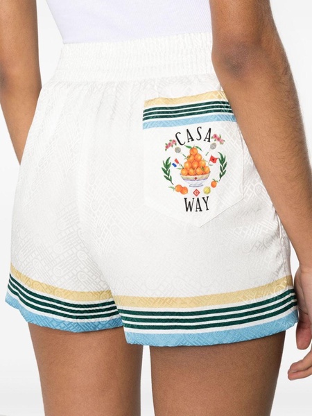 monogram-jacquard silk shorts