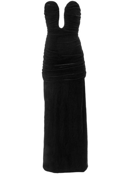 strapless ruched dress