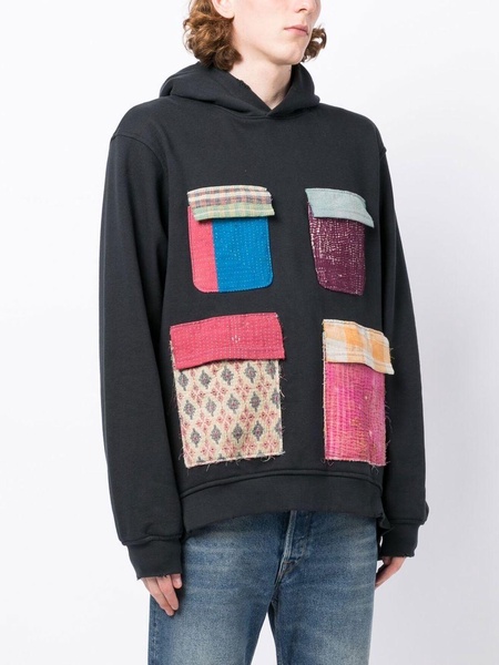 patchwork cotton hoodie