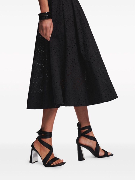 broderie-anglaise midi skirt