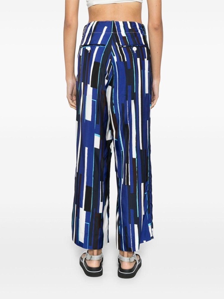 twill-print trousers