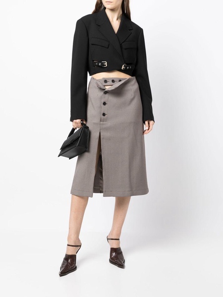 button-front midi skirt