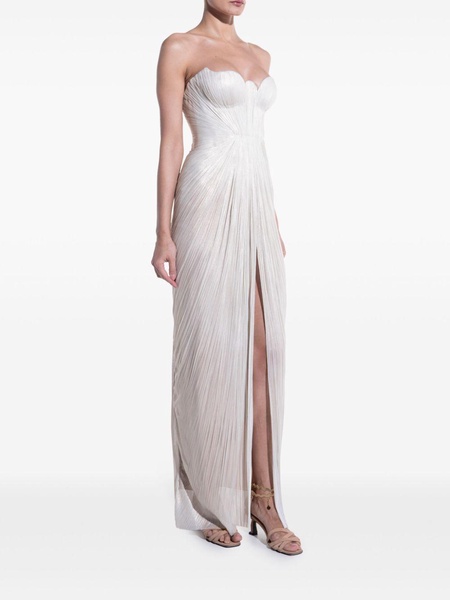 White Jasleen Pleated Gown