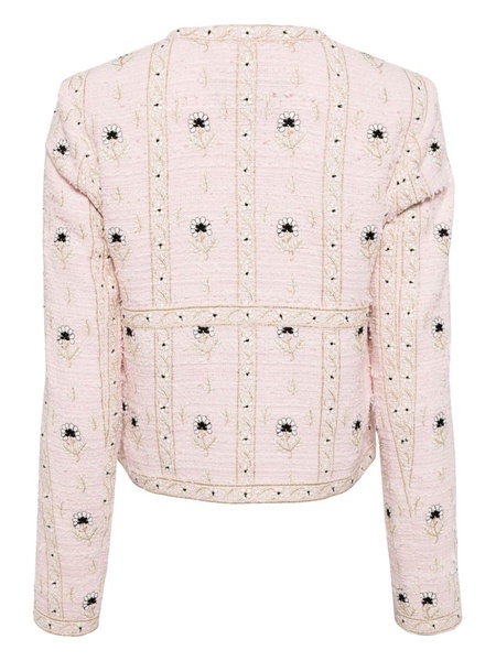 floral-jacquard jacket