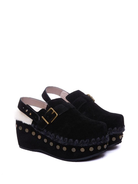 70mm stud-embellished platform mules