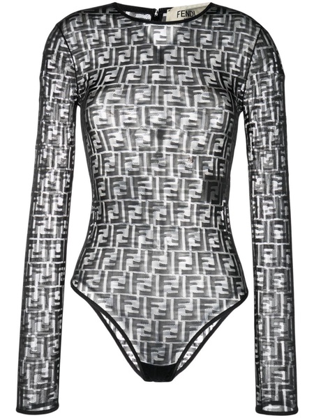 FF-print sheer bodysuit