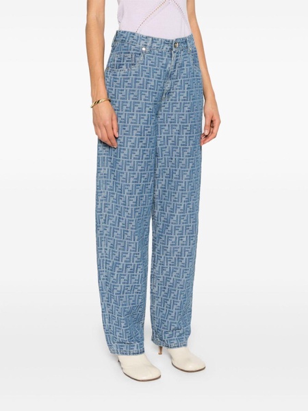 FF-motif chambray trousers