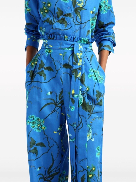 floral-print wide-leg trousers