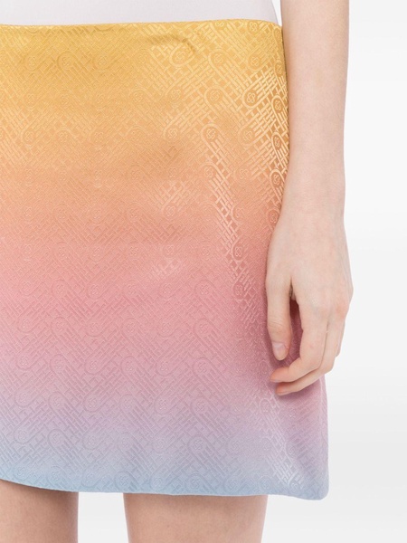 gradient-effect silk miniskirt