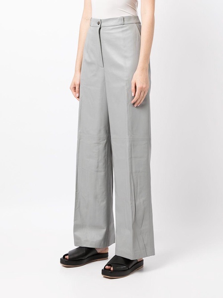 straight-leg leather trousers