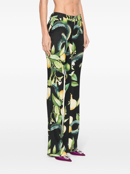 Lemon-print tailored trousers