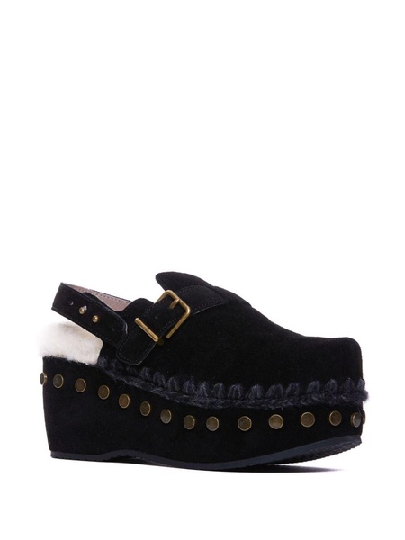 70mm stud-embellished platform mules