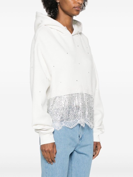 crystal-embellished cotton hoodie