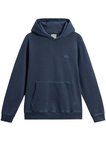 logo-embroidered cotton hoodie