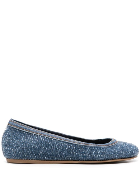 Duchess denim ballerina shoes