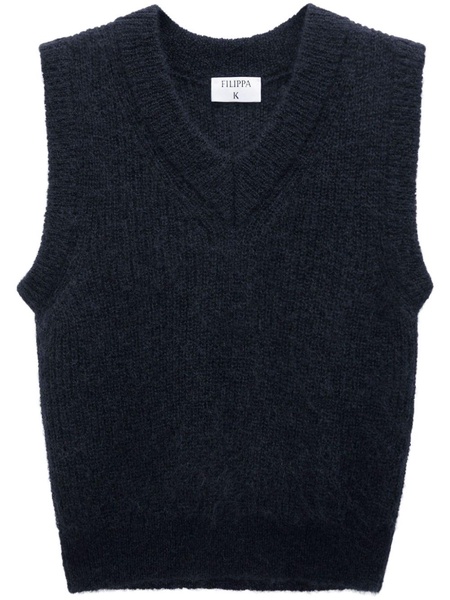 ribbed-knit V-neck vest