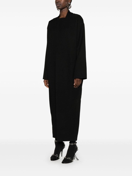 Black Wool Cocoon Coat