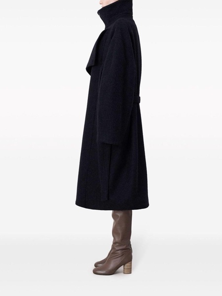 asymmetrical wool coat 