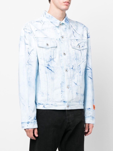 Overdyed button-up shirt jacket