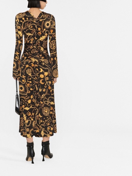 graphic-print drawstring dress