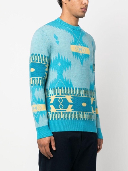 Icon jacquard-knit virgin wool jumper