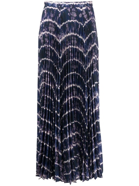 graphic-print pleated long skirt