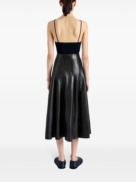 Moore leather midi skirt