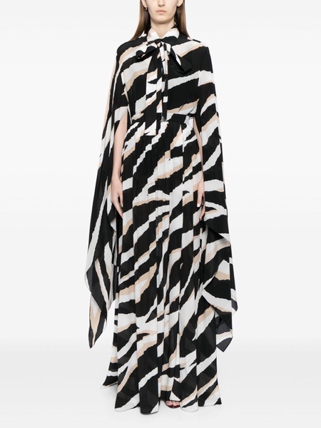 zebra-print silk maxi skirt