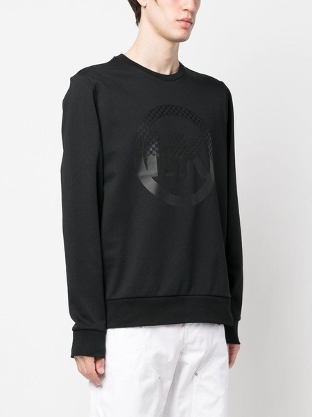 checkerboard logo-print crew-neck sweatshirt