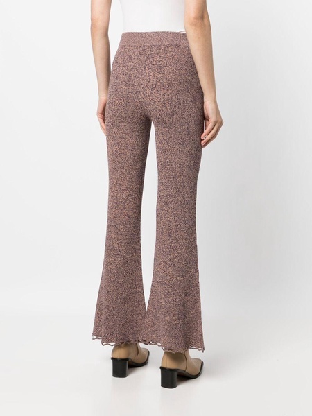 knitted flared trousers