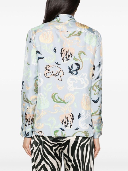 graphic-print silk shirt