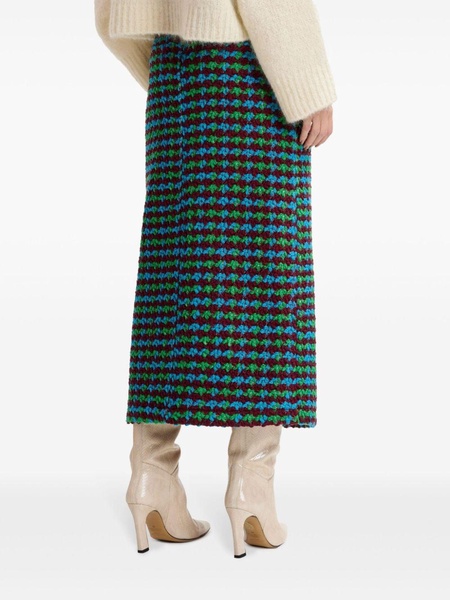 tweed midi skirt