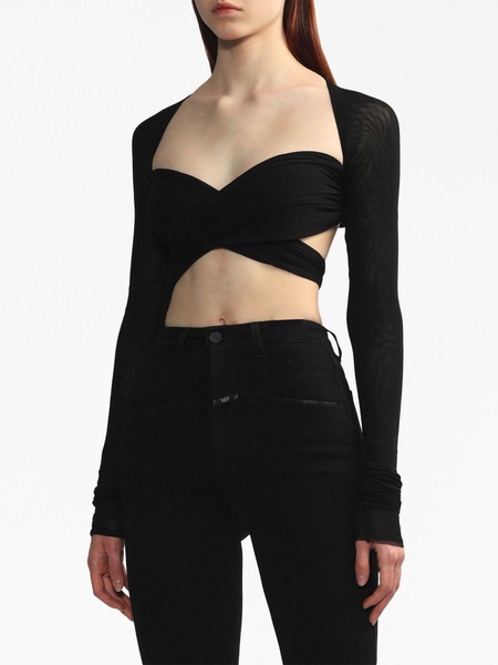 bow-fastening cropped top