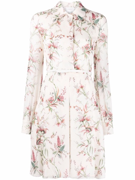 floral-printed pleated dress