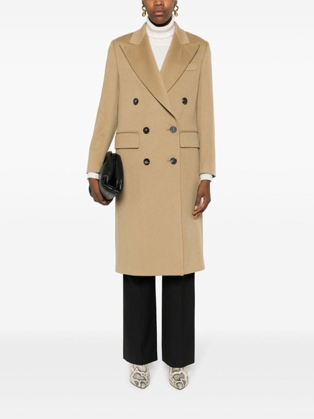 double-breasted virgin-wool coat