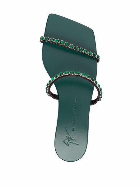 gemstone-embellished open-toe sandals