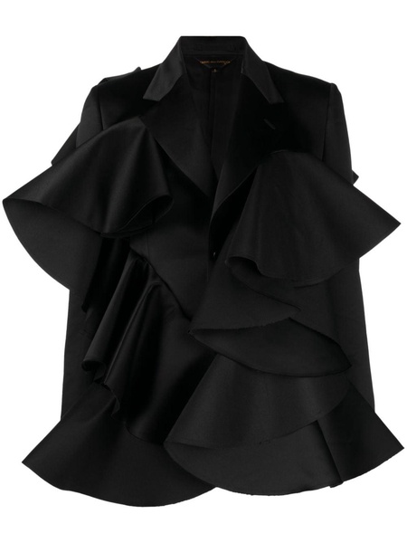 oversized-ruffle detail blazer